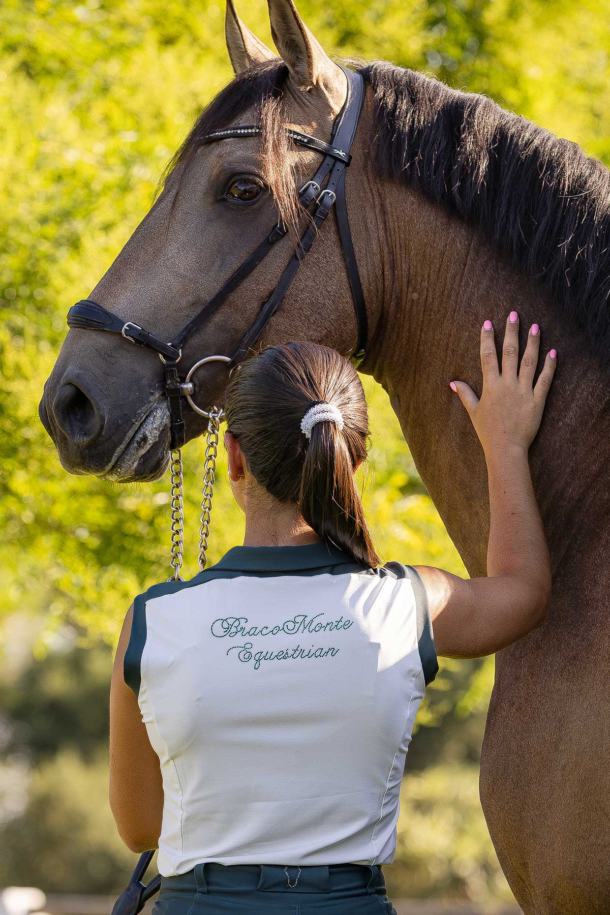 Top Ecuestre Bling Bling en verde Esmeralda - Imagen 5