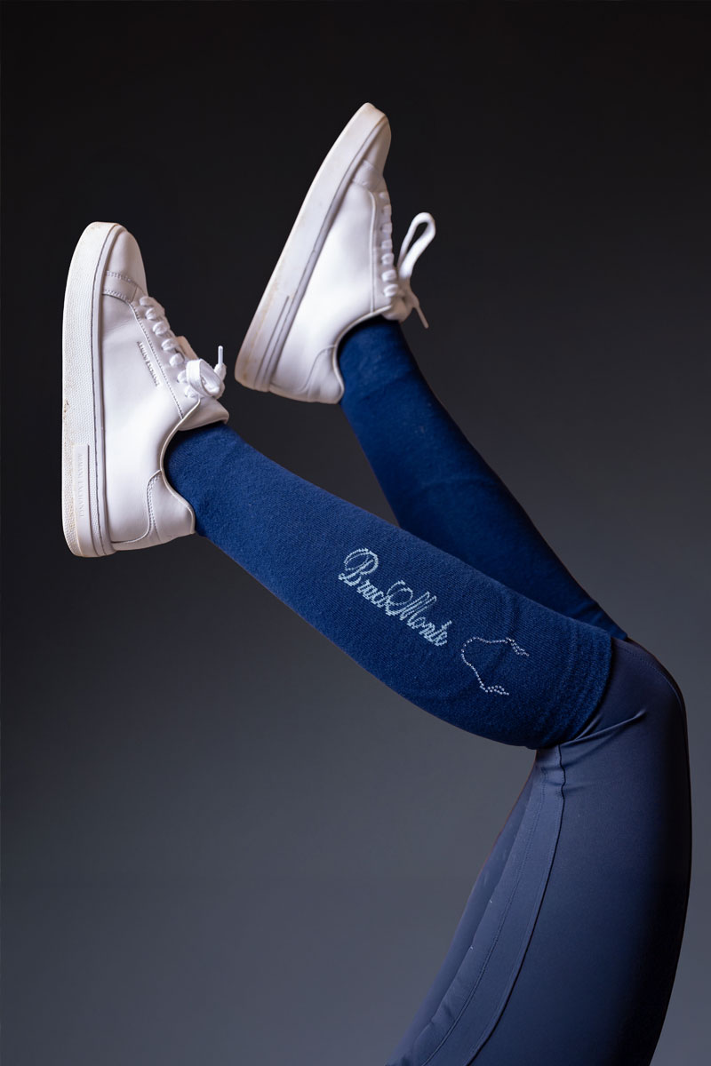 Calcetines Ecuestres blue con Brilli Brilli bracomonte equestrain marbella